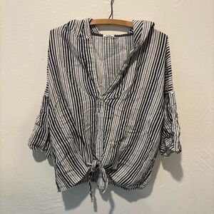 dylan Hooded Front Tie Top